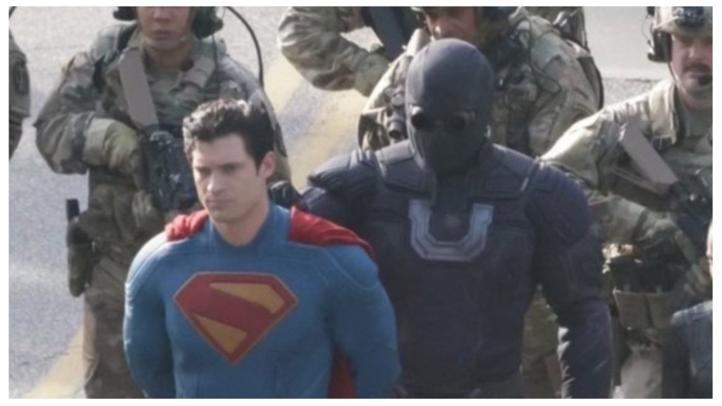 Leaked photos from James Gunn's movie set show David Corenswet's Superman getting arrested 