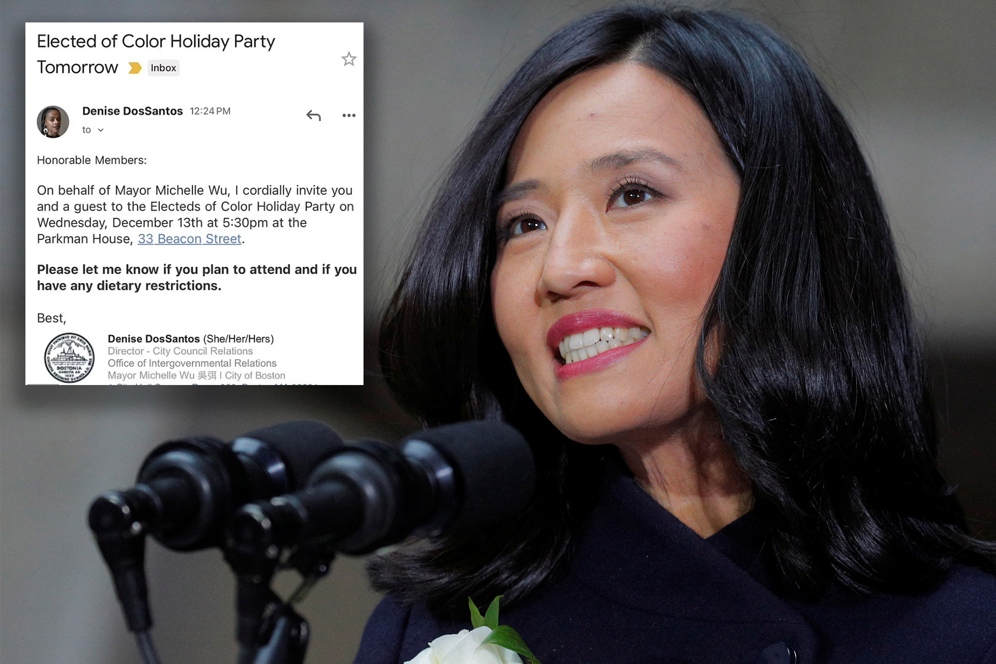 Boston Mayor hits hot water over ‘no whites’ Christmas party invite