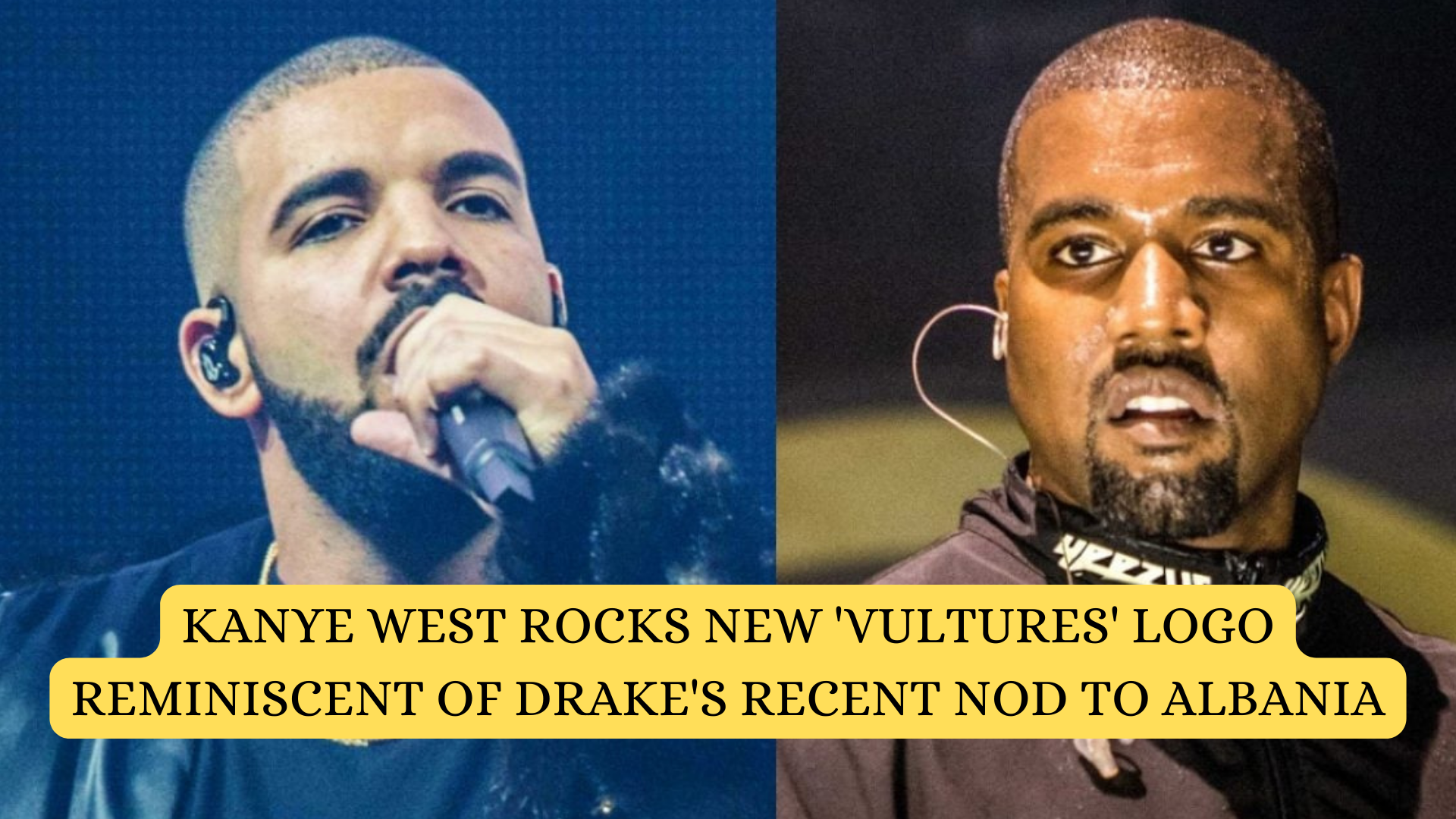 KANYE WEST ROCKS NEW 'VULTURES' LOGO REMINISCENT OF DRAKE'S RECENT NOD TO ALBANIA