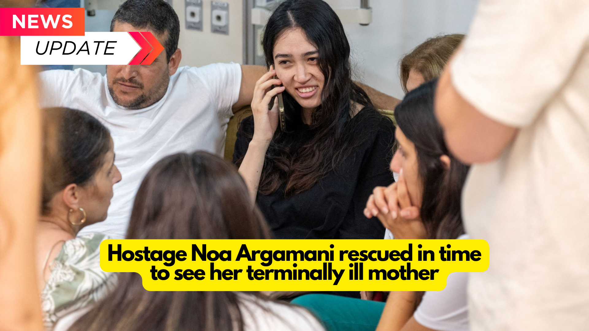 Noa Argamani, who had been held captive by Hamas in Gaza for eight months, arrived at a Tel Aviv hospital to meet her critically ill mother hours after being liberated.