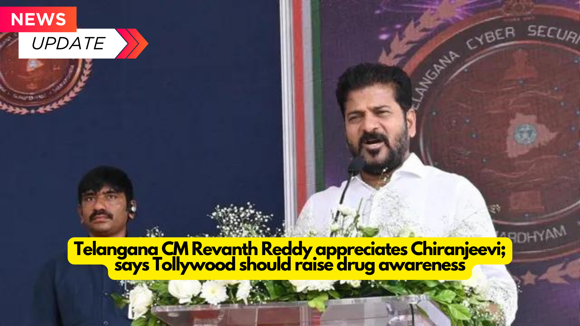 Telangana CM Revanth Reddy appreciates Chiranjeevi and says Tollywood should raise drug awareness