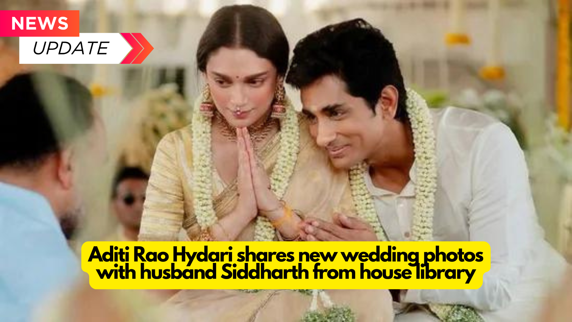 Aditi Rao Hydari shares new wedding photos with husband Siddharth from house library