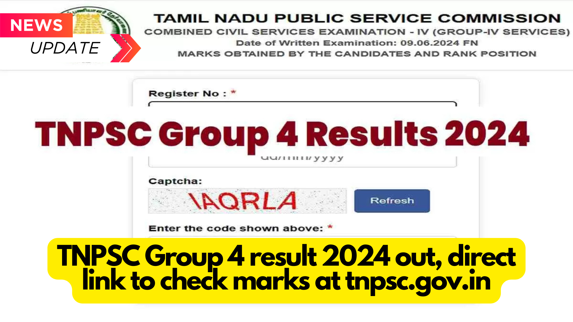 TNPSC Group 4 result 2024 out, direct link to check marks at tnpsc.gov.in